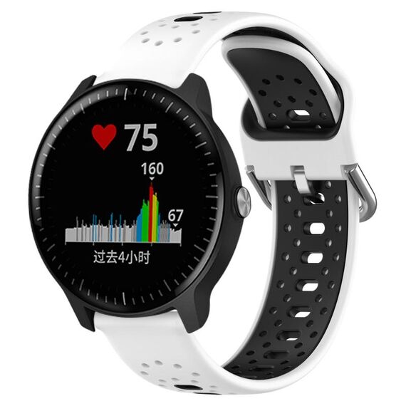 Per Garmin Vivoactive3 Music Cinturino in silicone bicolore traspirante da 20 mm (bianco + nero)
