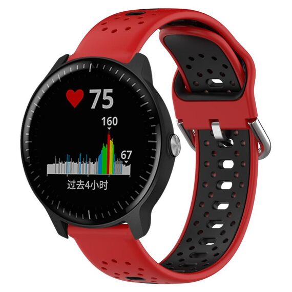 Per Garmin Vivoactive3 Music Cinturino in silicone bicolore traspirante da 20 mm (rosso + nero)
