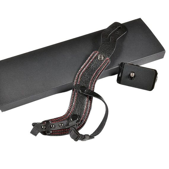 Cinghia da polso per fotocamera SLR Cinturino da polso in pelle microfibra anti-caduta per fotocamera (nero)