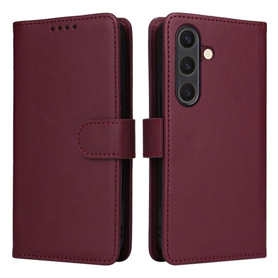 Per Samsung Galaxy S25 5G BETOPNICE BN-005 2 in 1 Custodia staccabile in vera pelle (rosso vino)