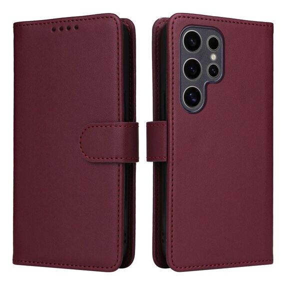 Per Samsung Galaxy S25 Ultra 5G BETOPNICE BN-005 2 in 1 Custodia staccabile in vera pelle (rosso vino)