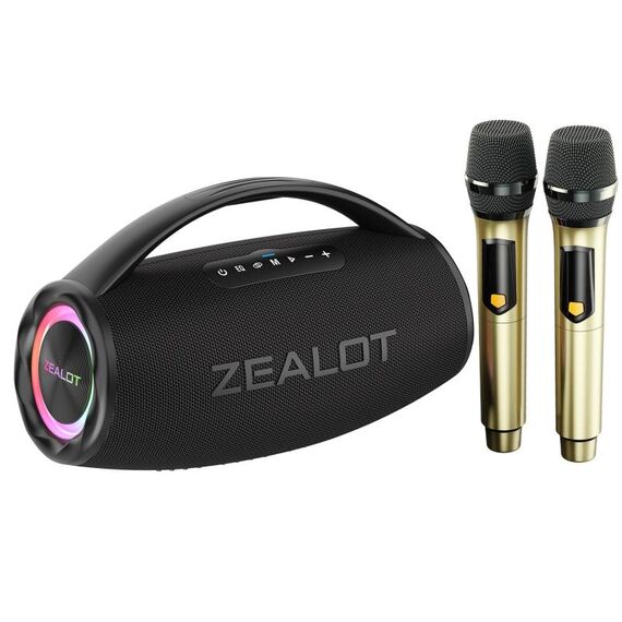 Zealot S97M 80W Altoparlante Bluetooth RGB portatile per esterni con doppio microfono (nero)