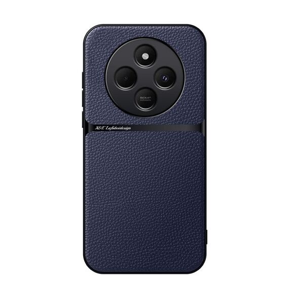 Per Redmi 14C 4G Custodia per telefono antiurto magnetica in pelle Litchi a copertura totale (blu navy)
