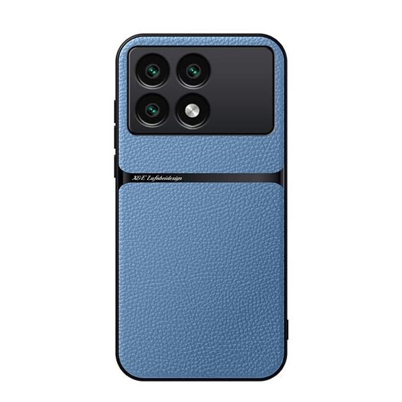 Per Redmi K70E Custodia per telefono antiurto magnetica in pelle Litchi con copertura completa (blu)