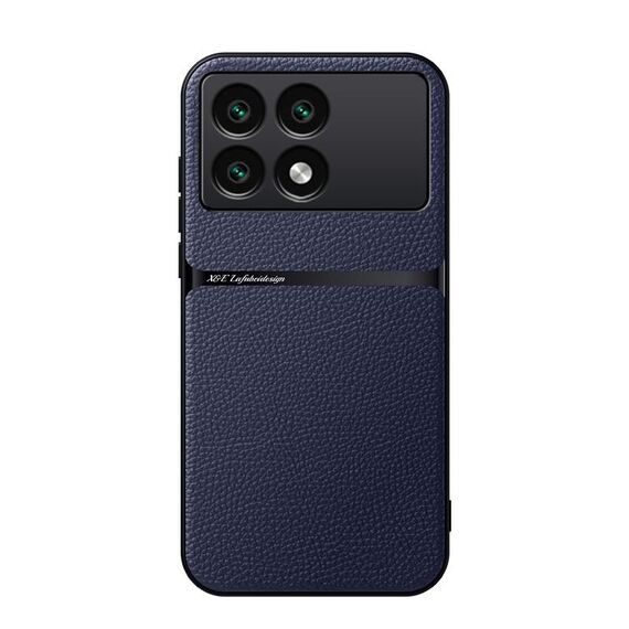 Per Redmi K70E Custodia per telefono antiurto magnetica in pelle Litchi con copertura completa (blu navy)