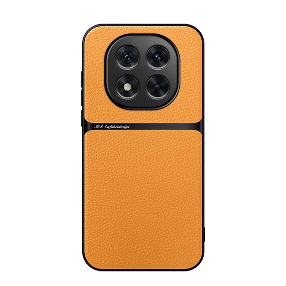 Per Redmi Note 14 Pro+ 5G Custodia per telefono antiurto magnetica in pelle Litchi a copertura totale (giallo)