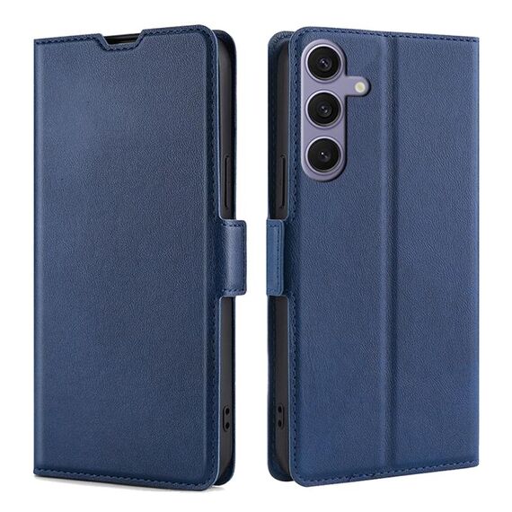 Per Samsung Galaxy S25+ 5G Custodia per telefono in pelle con fibbia laterale ultrasottile e flip orizzontale (blu)