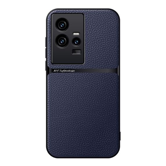 Per vivo iQOO 11 Custodia per telefono antiurto magnetica in pelle Litchi con copertura completa (blu navy)