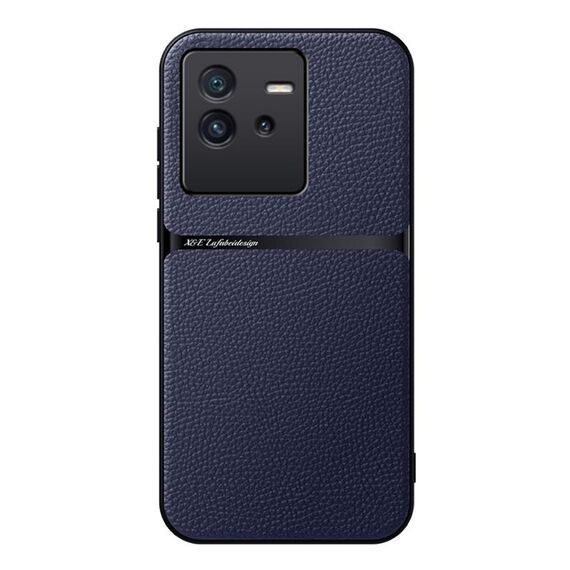 Per vivo iQOO Neo6 / iQOO Neo6 SE Custodia per telefono antiurto magnetica in pelle Litchi a copertura totale (blu navy)