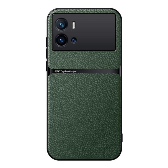 Per vivo iQOO 9 Pro Custodia per telefono antiurto magnetica in pelle Litchi a copertura totale (verde)