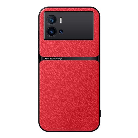 Per vivo iQOO 9 Custodia per telefono antiurto magnetica in pelle Litchi con copertura completa (rossa)