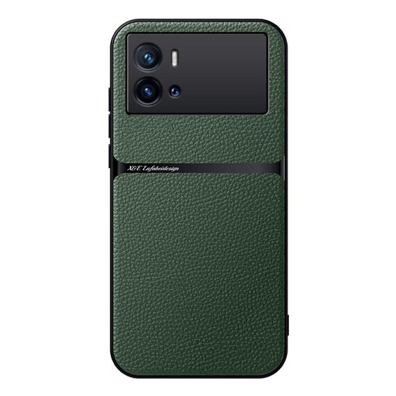 Per vivo iQOO 9 Custodia per telefono antiurto magnetica in pelle Litchi con copertura completa (verde)