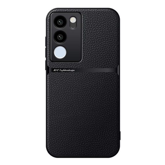 Per vivo S17 / S17 Pro Custodia per telefono antiurto magnetica in pelle Litchi a copertura totale (nera)