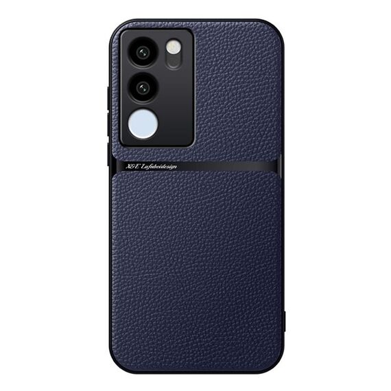 Per vivo S17 / S17 Pro Custodia per telefono antiurto magnetica in pelle Litchi a copertura totale (blu navy)