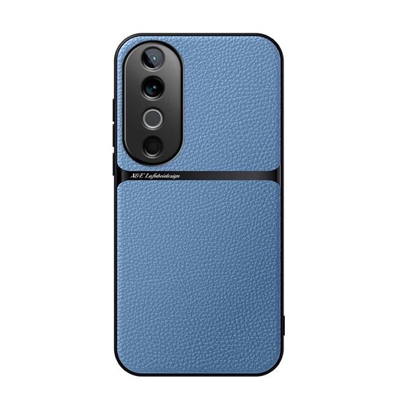 Per vivo S19 Custodia per telefono antiurto magnetica in pelle Litchi con copertura completa (blu)
