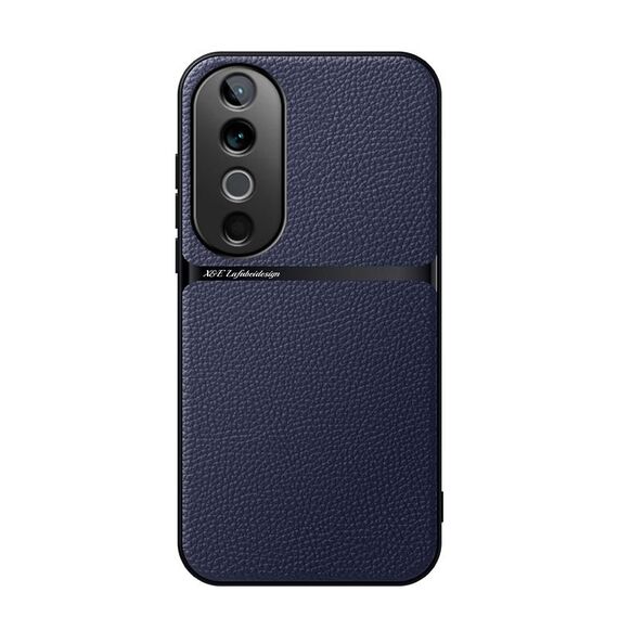 Per vivo S19 Custodia per telefono antiurto magnetica in pelle Litchi con copertura completa (blu navy)