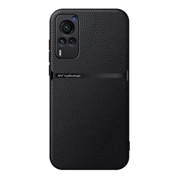 Per vivo X60 Custodia per telefono antiurto magnetica in pelle Litchi con copertura completa (nera)