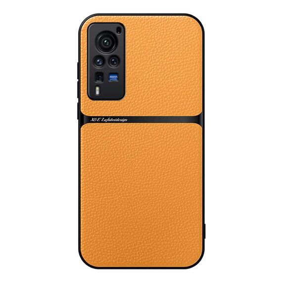 Per vivo X60 Pro Custodia per telefono antiurto magnetica in pelle Litchi con copertura completa (giallo)