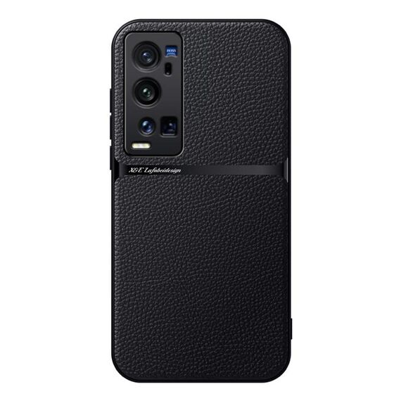 Per vivo X60 Pro+ Custodia per telefono antiurto magnetica in pelle Litchi con copertura completa (nera)