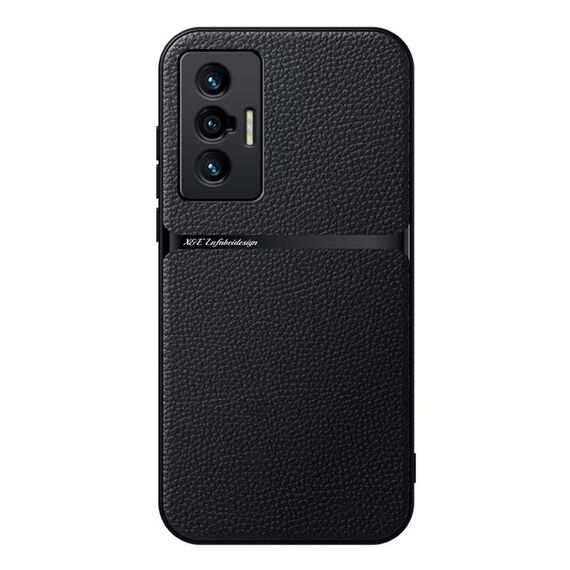 Per vivo X70 Custodia per telefono antiurto magnetica in pelle Litchi con copertura completa (nera)