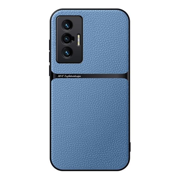 Per vivo X70 Custodia per telefono antiurto magnetica in pelle Litchi con copertura completa (blu)