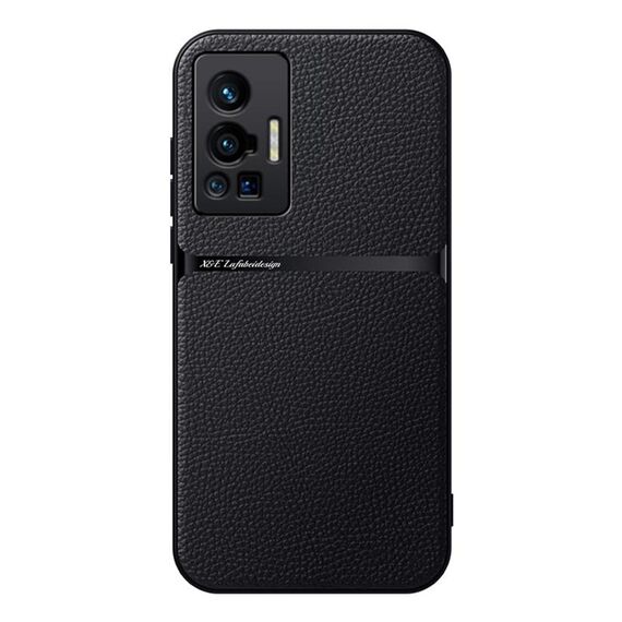 Per vivo X70 Pro Custodia per telefono antiurto magnetica in pelle Litchi con copertura completa (nera)