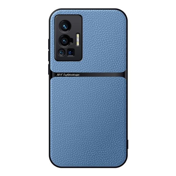 Per vivo X70 Pro Custodia per telefono antiurto magnetica in pelle Litchi con copertura completa (blu)