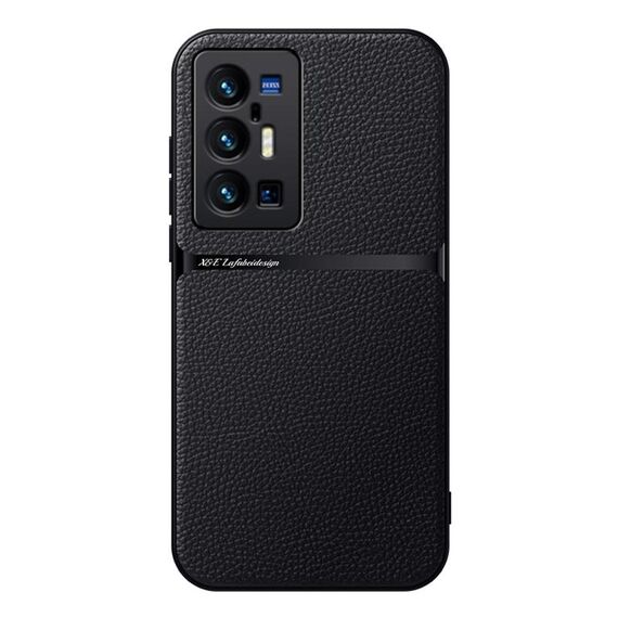 Per vivo X70 Pro+ Custodia per telefono antiurto magnetica in pelle Litchi con copertura completa (nera)