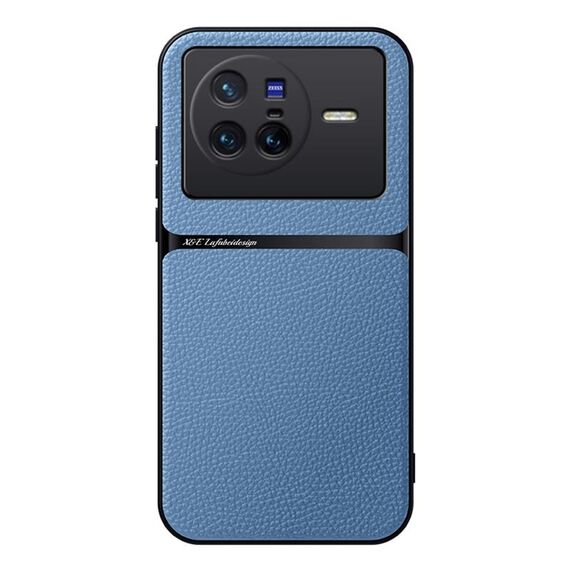 Per vivo X80 Custodia per telefono antiurto magnetica in pelle Litchi con copertura completa (blu)
