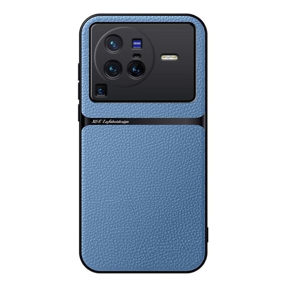 Per vivo X80 Pro Custodia per telefono antiurto magnetica in pelle Litchi con copertura completa (blu)
