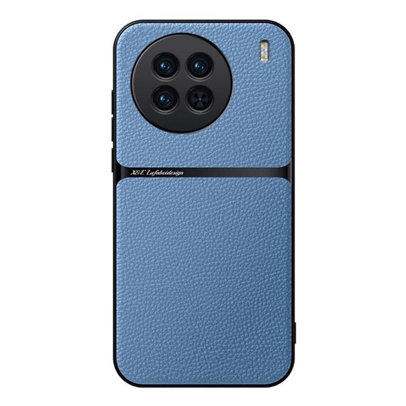 Per vivo X90 Custodia per telefono antiurto magnetica in pelle Litchi con copertura completa (blu)