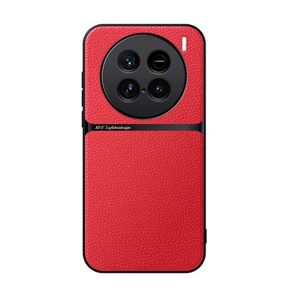 Per vivo X100 Ultra Litchi Leather Magnetic Full Coverage Antiurto Custodia per telefono (Rosso)
