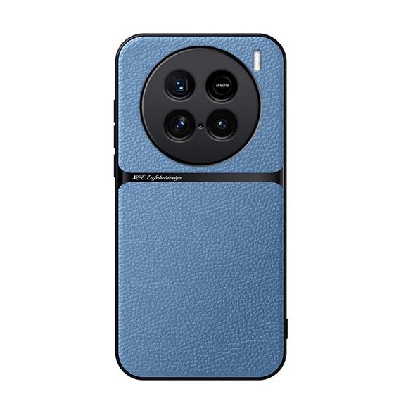 Per vivo X100 Ultra Litchi Leather Magnetic Full Coverage Antiurto Custodia per telefono (blu)