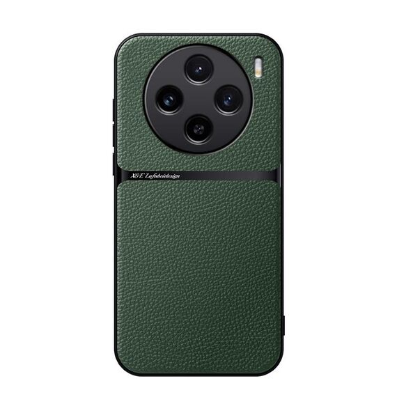 Per vivo X100 Custodia per telefono antiurto magnetica in pelle Litchi con copertura completa (verde)