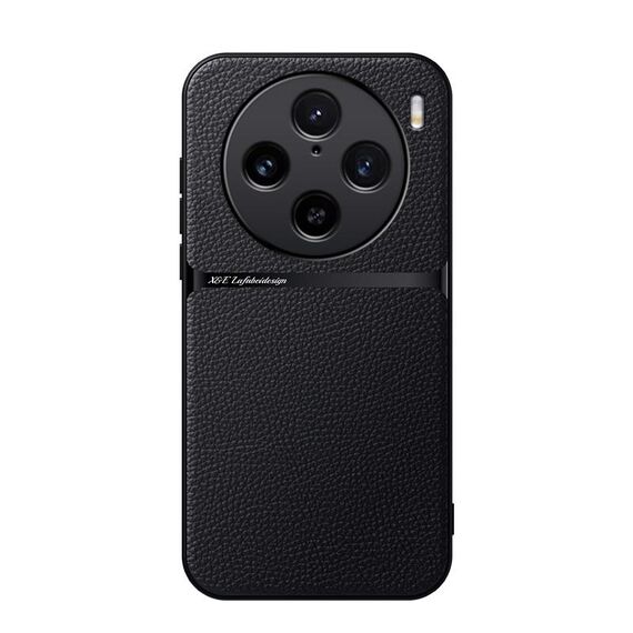 Per vivo X100 Pro Custodia per telefono antiurto magnetica in pelle Litchi con copertura completa (nera)