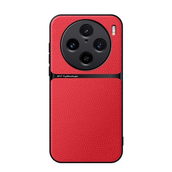 Per vivo X100 Pro Custodia per telefono antiurto magnetica in pelle Litchi a copertura totale (rossa)