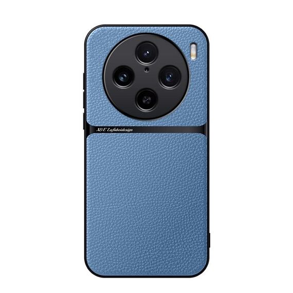 Per vivo X100 Pro Custodia per telefono antiurto magnetica in pelle Litchi con copertura completa (blu)