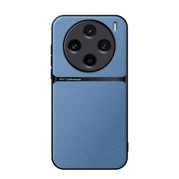 Per vivo X100s Custodia per telefono antiurto magnetica in pelle Litchi con copertura completa (blu)