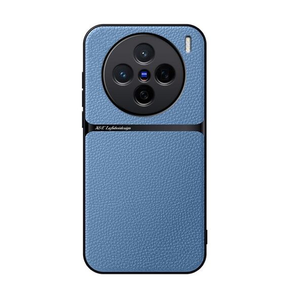 Per vivo X200 Custodia per telefono antiurto magnetica in pelle Litchi con copertura completa (blu)