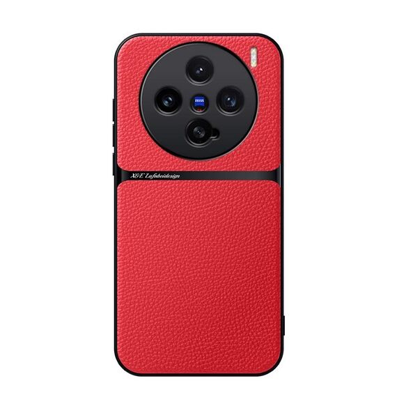 Per vivo X200 Pro mini Custodia per telefono antiurto magnetica in pelle Litchi con copertura completa (rossa)