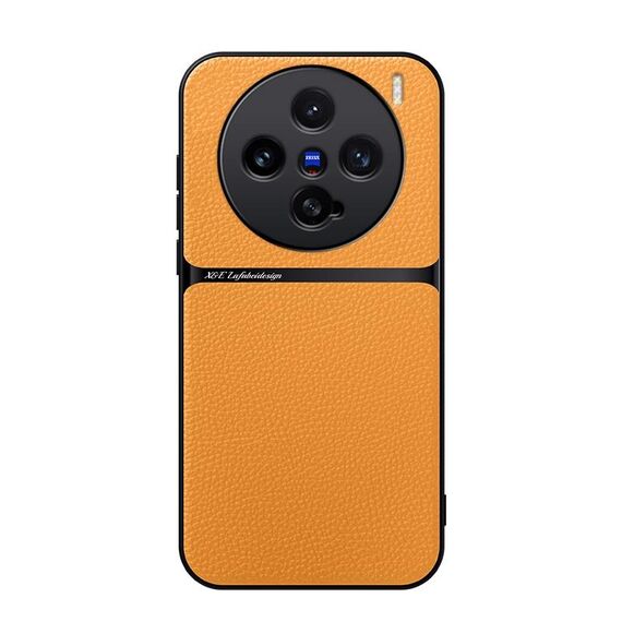 Per vivo X200 Pro mini Custodia per telefono antiurto magnetica in pelle Litchi con copertura completa (giallo)