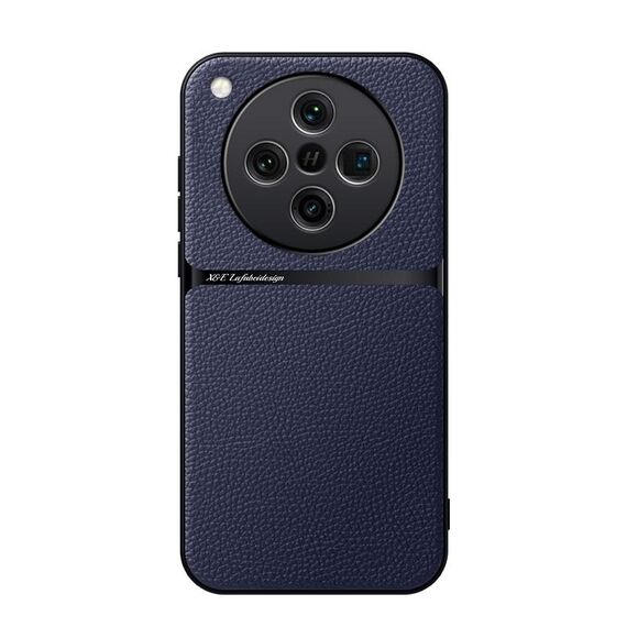 Per OPPO Find X8 Custodia per telefono antiurto magnetica in pelle Litchi con copertura completa (blu navy)