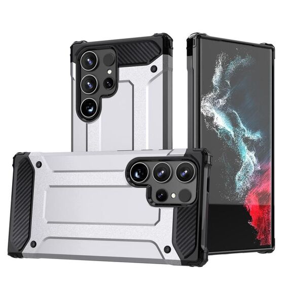 Per Samsung Galaxy S25 Ultra 5G Magic Armor TPU Hybrid PC Phone Case (Argento)