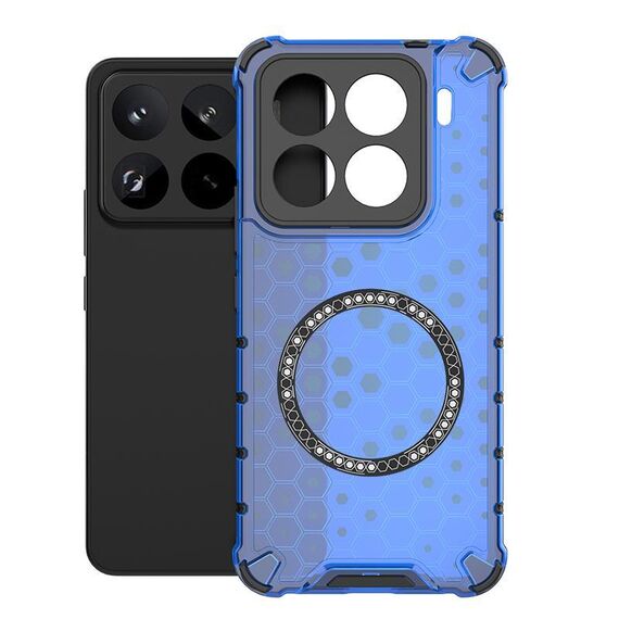 Per Xiaomi 15 Pro Honeycomb Anello Magnetico Antiurto Custodia per Telefono (Blu)