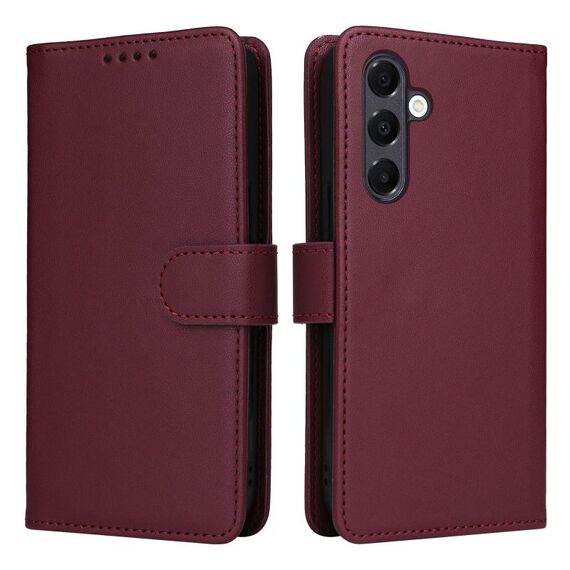 Per Samsung Galaxy A16 5G BETOPNICE BN-005 2 in 1 Custodia staccabile in vera pelle (rosso vino)