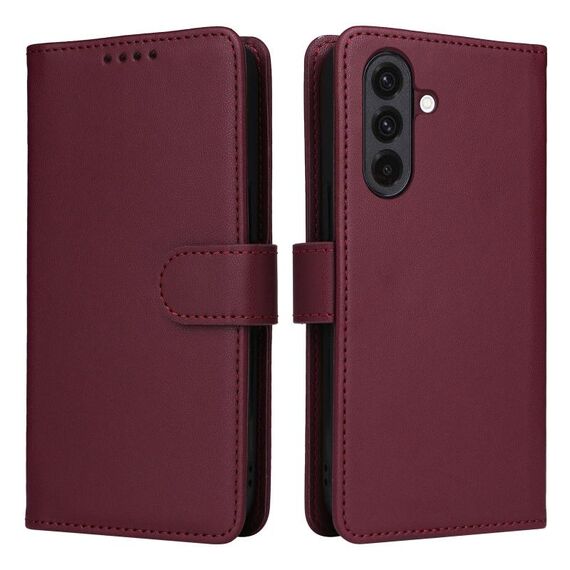 Per Samsung Galaxy A36 5G BETOPNICE BN-005 2 in 1 Custodia staccabile in vera pelle (rosso vino)
