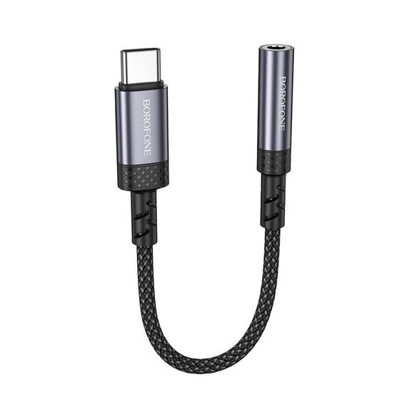 Borofone BV24 15cm Graceful Cavo convertitore audio digitale da tipo C a 3,5 mm (grigio metallo)