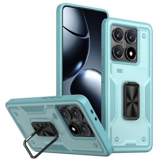 Per Xiaomi 14T Pro Custodia per telefono in TPU ibrido per PC con supporto ad anello (blu)