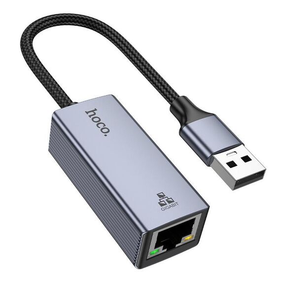 Adattatore Ethernet USB-A a RJ45 hoco UA37 1000 Mbps, lunghezza: 1,2 m (grigio)