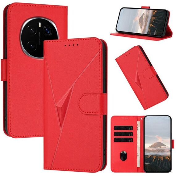 Custodia per telefono in pelle con fibbia a triangolo per Honor Magic7 (rosso)